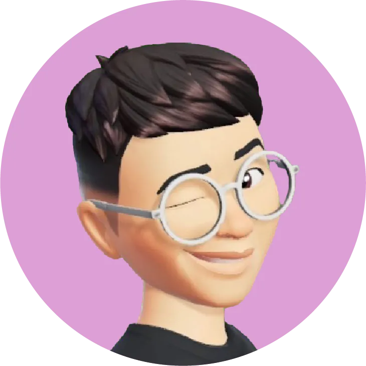 a cartoon character with glasses and a haircut